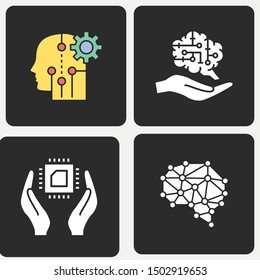 Artificial intelligence icons set. Vector illustration for web sites and mobile application.