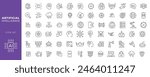 Artificial intelligence icons. Simple line art style icons pack. Vector illustration