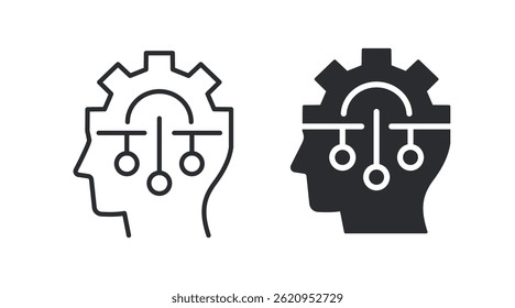 Artificial intelligence icons. Symbol machine learning and neural networks.