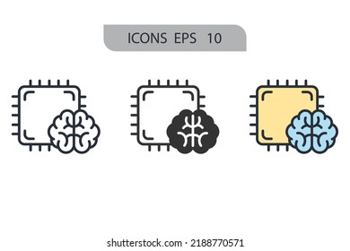 artificial intelligence icons  symbol vector elements for infographic web