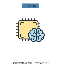 artificial intelligence icons  symbol vector elements for infographic web