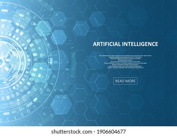 Artificial Intelligence illustration. Abstract technology circles. Data transfer concepts in internet. Graphic concept for your design