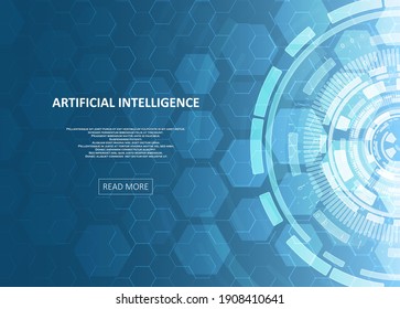 Artificial Intelligence illustration. Abstract technology circles. Data transfer concepts in internet. Graphic concept for your design