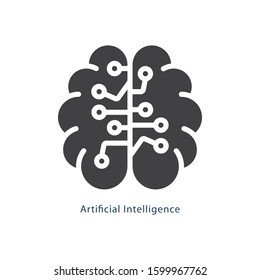 artificial intelligence illustration design. Quality Outline Concept. Premium Mono Linear Beautiful Plain Laconic Logo.