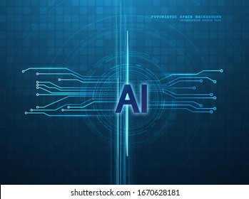 Artificial intelligence illustration. Digital computer code. Data transfer concepts in internet. Graphic concept for your design.