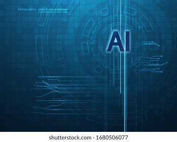 Artificial intelligence illustration. Digital computer code. Data transfer concepts in internet. Graphic concept for your design.