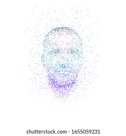 Artificial Intelligence illustration. Artificial intelligence and machine learning concept. Digital computer code of robot face. Graphic concept for your design