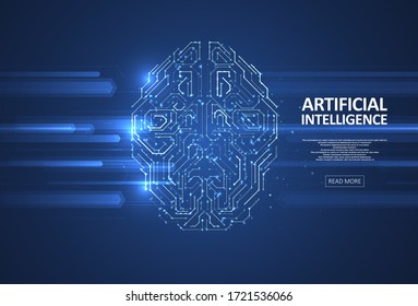 Artificial Intelligence illustration. Artificial intelligence and machine learning concept. Digital computer code of robot face. Graphic concept for your design