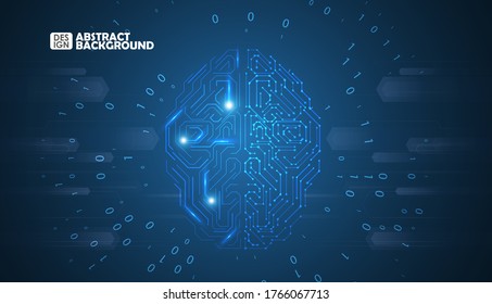 Ilustración de inteligencia artificial. Inteligencia artificial y concepto de aprendizaje automático. Código digital de la computadora. Conceptos de transferencia de datos en internet.