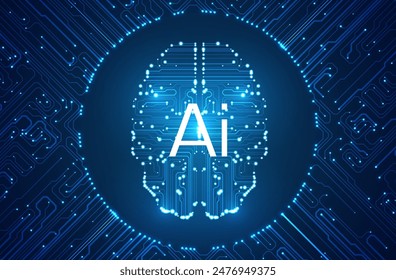 Artificial Intelligence illustration. Artificial intelligence and machine learning concept. Graphic concept for your design