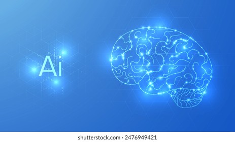 Artificial Intelligence illustration. Artificial intelligence and machine learning concept. Digital computer code. Data transfer concepts in internet