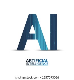Artificial intelligence illustration. Neural networks and another modern technologies concepts. Data transfer concepts in internet. Graphic concept for your design