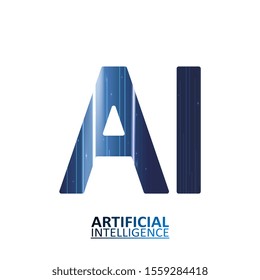 Artificial intelligence illustration. Neural networks and another modern technologies concepts. Data transfer concepts in internet. Graphic concept for your design