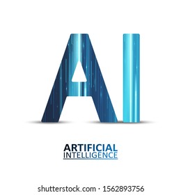 Artificial intelligence illustration. Neural networks and another modern technologies concepts. Data transfer concepts in internet. Graphic concept for your design