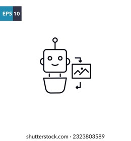 Artificial intelligence image generator outline icon Vector illustration