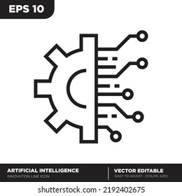 Artificial intelligence. Innovation outline icon. Editable vector 
