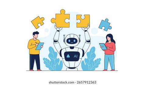 Artificial Intelligence Integration Teamwork and Puzzle Piece Collaboration Strategy