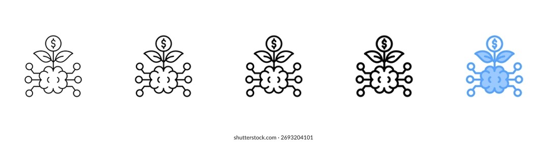 Artificial Intelligence Investment Icon Different Style Outline Collection Set