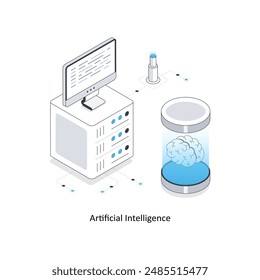 Artificial Intelligence isometric stock illustration. EPS File stock illustration