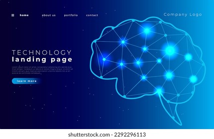 Artificial intelligence landing page template vector.