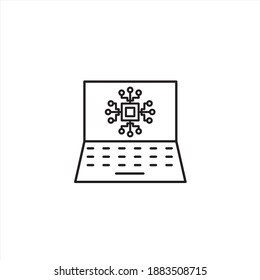 Artificial intelligence laptop icon. Artificial intelligence icon design. Vector