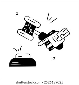 Artificial intelligence law auction icon in modern style