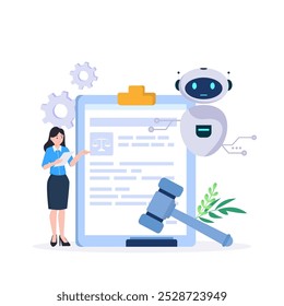 Inteligência Artificial em Direito, ilustração de design moderno plana