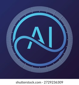Inteligencia artificial con letra AI en la Tecnología Abstractas Análisis de ondas en movimiento Concepto de diseño de Vector. Tecnología de IA para el Web robótico de tecnología avanzada nueva tecnología ui negocio.