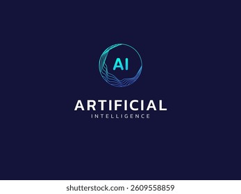 Artificial intelligence with letter AI in Movement circle linesTechnology Analysis logo vector design concept. AI technology logotype symbol for advance technology, tech company, identity, ui, website