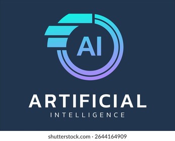 Artificial intelligence with letter ai in Network eye circle technology Analysis logo vector design concept. AI technology logotype symbol for advance technology, tech company, identity, ui, new tech.