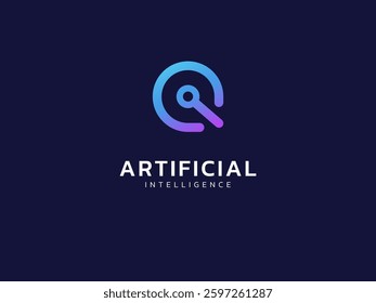 Artificial intelligence with letter a circuit board technology Analysis logo vector design concept. AI technology logotype symbol for advance technology, tech company, identity, robot, innovation, ui.