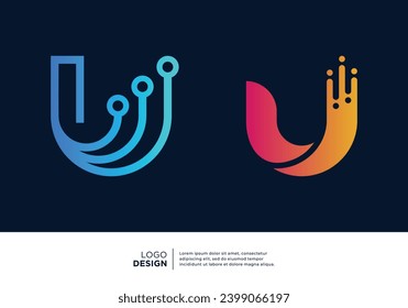 Letras de inteligencia artificial diseño del logo U.