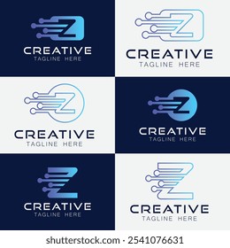 Artificial intelligence with letter Z network technology Analysis logo vector design concept. AI technology logotype symbol for advance technology, tech company, online network, new tech, identity
