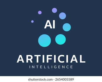 Artificial intelligence with letters AI in movement circle twisted infinity technology Analysis logo vector design concept. AI technology logo symbol for advance technology, tech company, ui, robot.