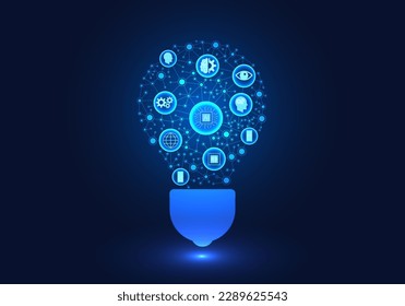 Artificial intelligence in the light bulb refers to the use of smart technology or artificial intelligence to help in solving various problems and initiate new things for businesses.