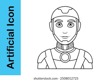 Artificial Intelligence line art with an editable outline