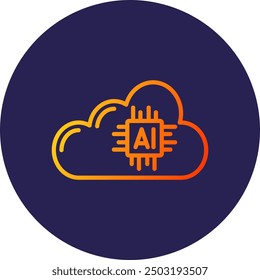 Artificial Intelligence Line Gradient Icon Design