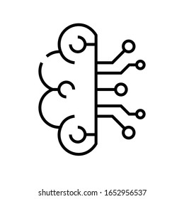 Artificial intelligence line icon, concept sign, outline vector illustration, linear symbol.