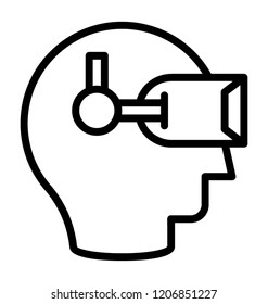Artificial intelligence line icon design