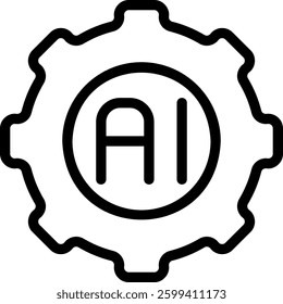 artificial intelligence line icon illustration vector