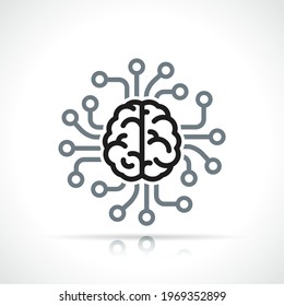 artificial intelligence line icon isolated