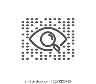 Artificial intelligence line icon. Search ai sign. Magnify glass eye. Quality design flat app element. Editable stroke Artificial intelligence icon. Vector