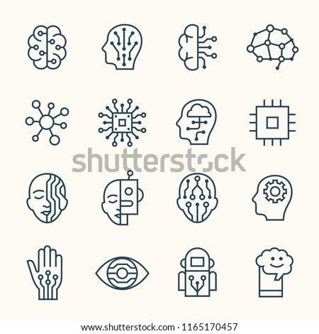 Artificial Intelligence line icons