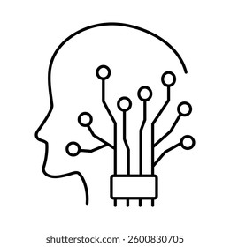 Artificial Intelligence Line Icons. AI, Brain, Robot, Bot, Technology, Mind, AI Agent, Intelligent Icons Editable Stroke Vector Illustration