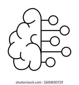 Artificial Intelligence Line Icons. AI, Brain, Robot, Bot, Technology, Mind, AI Agent, Intelligent Icons Editable Stroke Vector Illustration