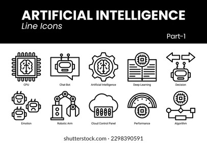 
Artificial Intelligence Line Icons-Part1 isolated with white background