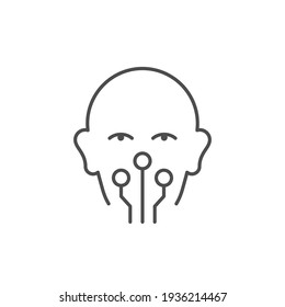 Icono de contorno de línea de inteligencia artificial