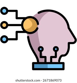Artificial Intelligence Lineal Color Icon