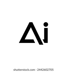 Logo de Inteligencia Artificial. Ai logo Concept. Símbolo vectorial (AI). Logo de la letra abstracta Ai. Este logotipo se integra con forma abstracta de manera creativa. Parece la letra A y la I.