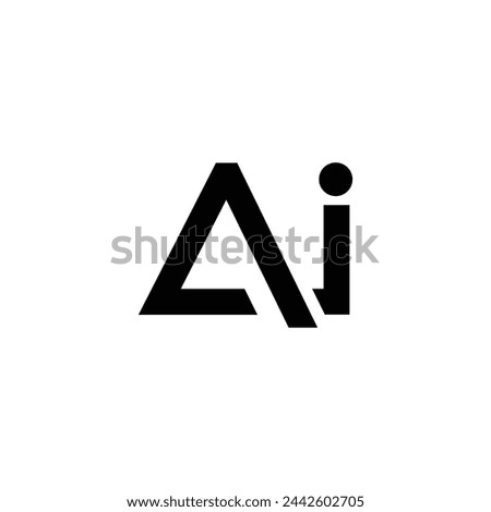 Artificial Intelligence Logo. Ai logo Concept. Vector symbol (AI). Abstract letter Ai logo. This logo icon incorporate with abstract shape in the creative way. It look like letter A and I.